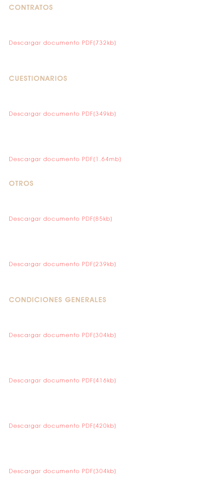 CONTRATOS CONTRATO SOLICITUD PARA LA EXPEDICIÓN MÚLTIPLE DE FIANZAS Última actualización ABRIL 2015 Descargar documento PDF(732kb) CUESTIONARIOS CUESTIONARIO ID CLIENTE PERSONA FÍSICA Última actualización ABRIL 2015 Descargar documento PDF(349kb) CUESTIONARIO ID CLIENTE PERSONA MORAL Última actualización ABRIL 2015 Descargar documento PDF(1.64mb) OTROS SOLICITUD PARA FIANZAS DE FIDELIDAD Última actualización ABRIL 2015 Descargar documento PDF(85kb) INFORME DE SISTEMAS DE CONTROL INTERNO Última actualización ABRIL 2015 Descargar documento PDF(239kb) CONDICIONES GENERALES CONDICIONES GENERALES ADMINISTRATIVO Última actualización ABRIL 2015 Descargar documento PDF(304kb) CONDICIONES GENERALES CRÉDITO Última actualización ABRIL 2015 Descargar documento PDF(416kb) CONDICIONES GENERALES FIDELIDAD Última actualización ABRIL 2015 Descargar documento PDF(420kb) CONDICIONES GENERALES JUDICIAL Última actualización ABRIL 2015 Descargar documento PDF(304kb) 